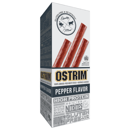eskama Peppered Beef & Ostrich Sticks – Grass-Fed Meat Snack (10 Pack)