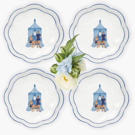 eskama Ikat Pavilion Plate Set – 4-Piece Dinner & Starter Plates