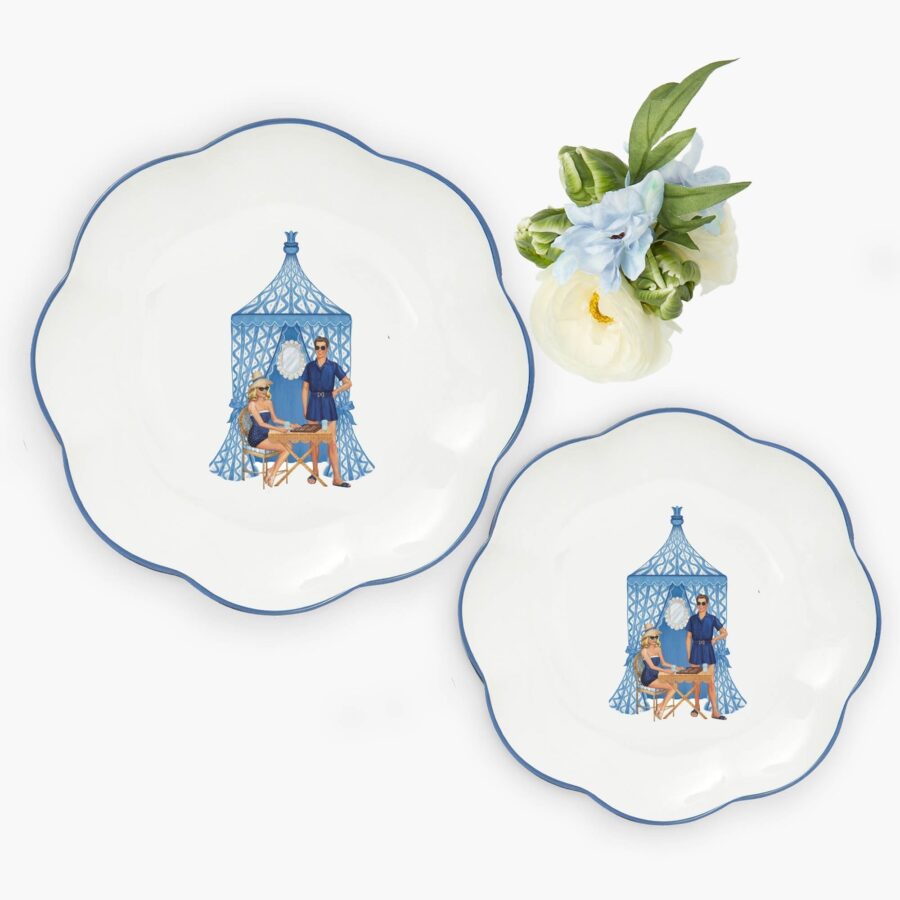 eskama Ikat Pavilion Plate Set – 4-Piece Dinner & Starter Plates - Image 10