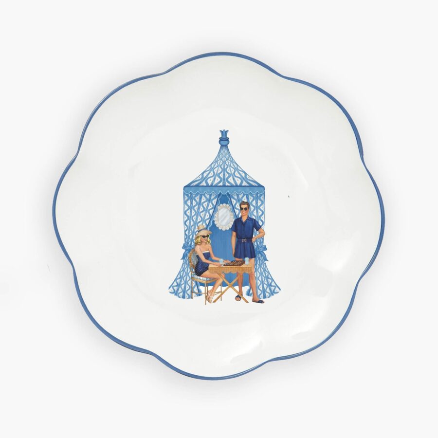 eskama Ikat Pavilion Dinner Plates – Set of 4 Elegant Ceramic Plates - Image 10