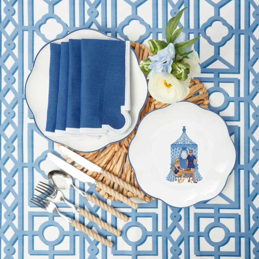eskama Ikat Pavilion Plate Set – 4-Piece Dinner & Starter Plates - Image 5