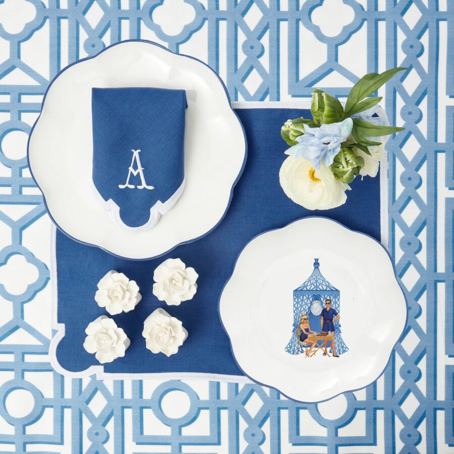 eskama Ikat Pavilion Starter Plates – Set of 4 Elegant Ceramic Appetizer Plates - Image 12