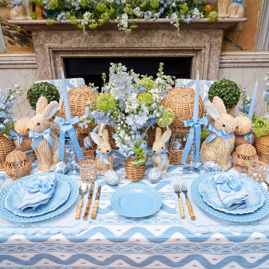 eskama Blue Basketweave Starter Plates – Set of 4 Ceramic Appetizer Plates - Image 13