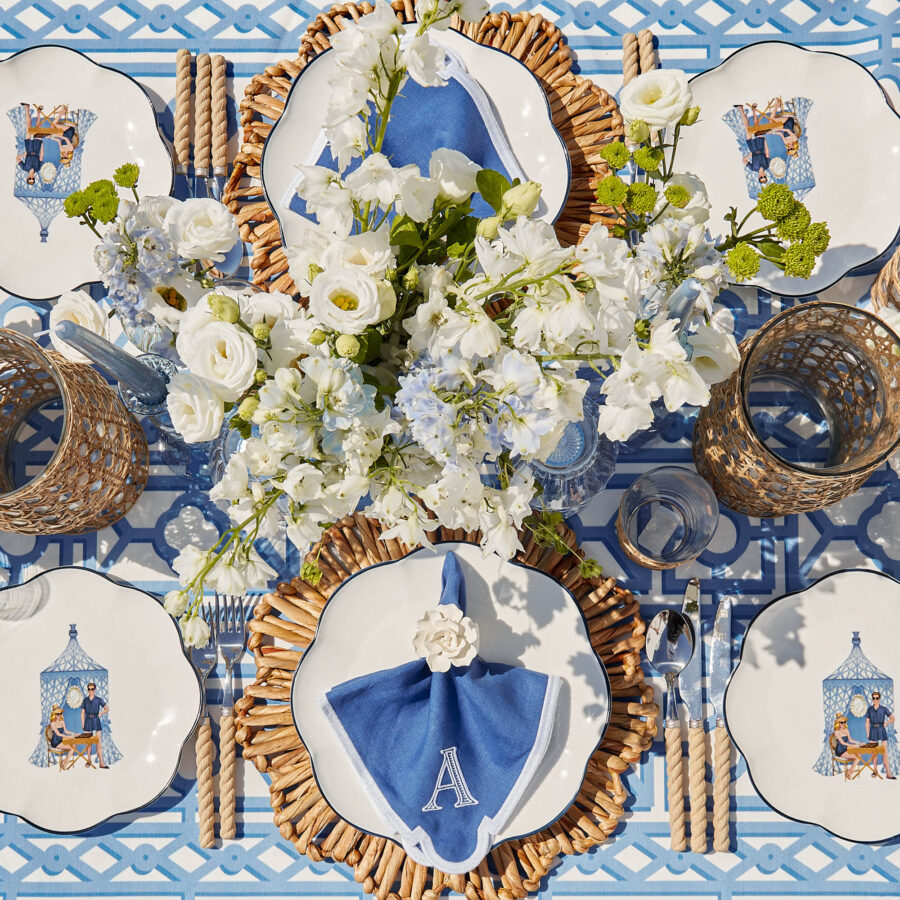 eskama Ikat Pavilion Starter Plates – Set of 4 Elegant Ceramic Appetizer Plates - Image 5