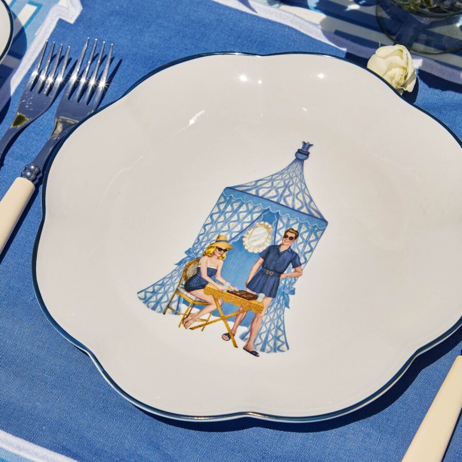 eskama Ikat Pavilion Plate Set – 4-Piece Dinner & Starter Plates - Image 6