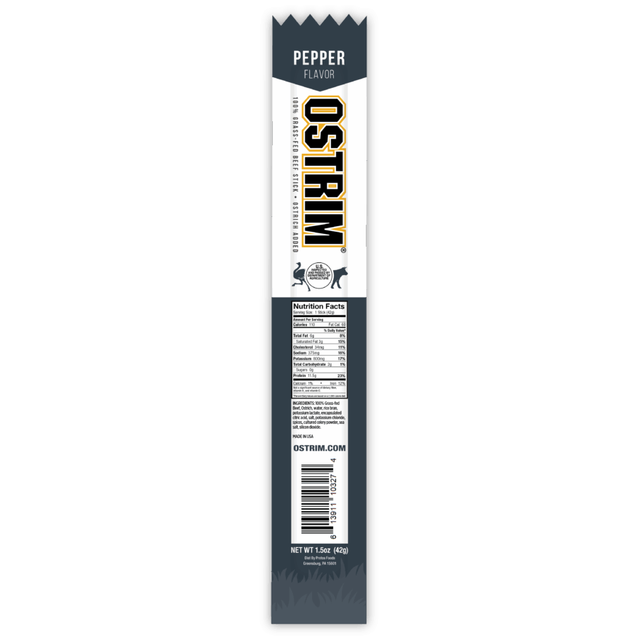 eskama Peppered Beef & Ostrich Sticks – Grass-Fed Meat Snack (10 Pack) - Image 2